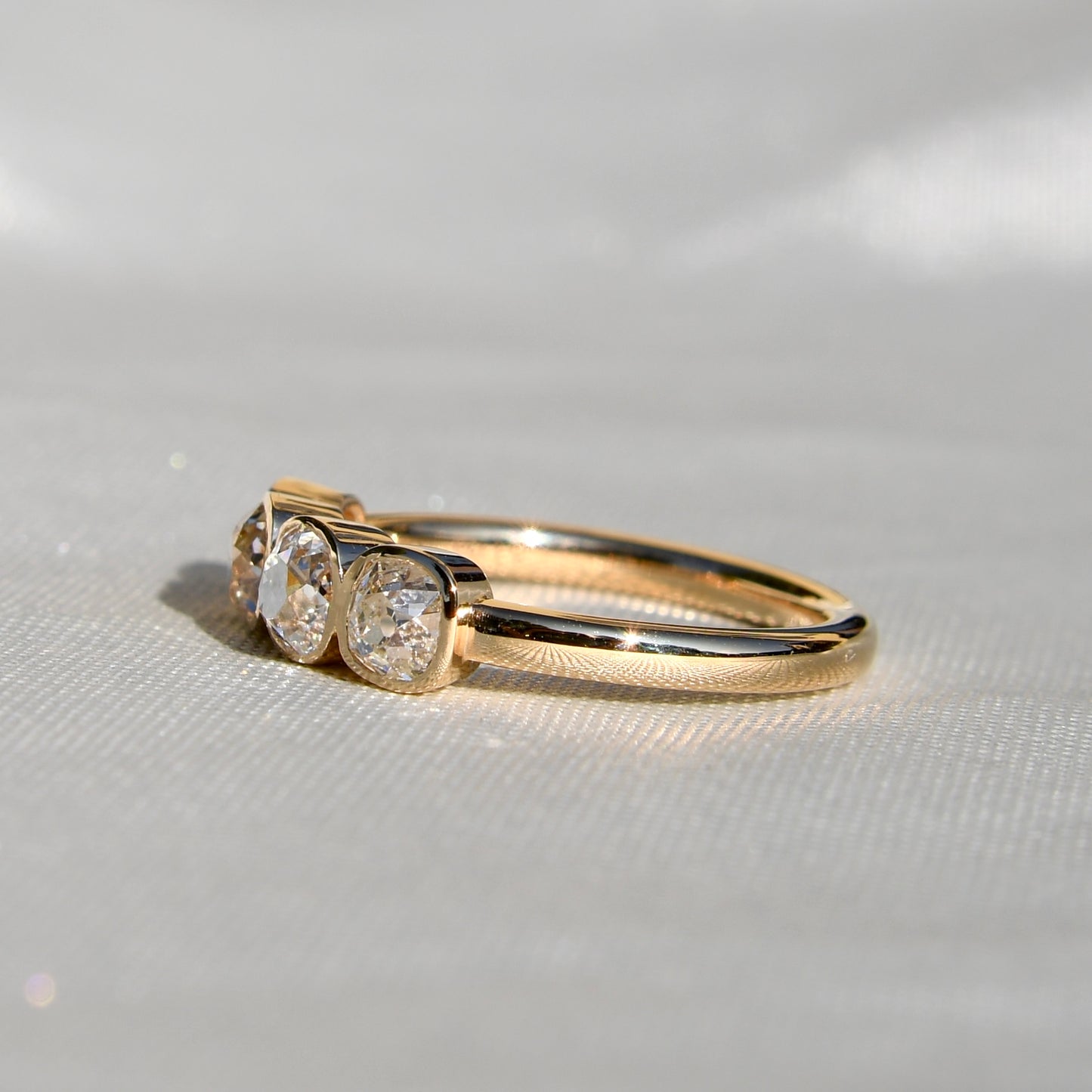 Installment 6/7 - 1.12 ct old mine cut diamond four stone ring