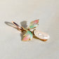 Art Nouveau freshwater pearl and enamel Gingko leaf pendant