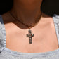 Antique 2.85 ct old mine and rose cut diamond cross pendant