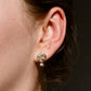1.46 ct old mine cut diamond swirl stud earrings
