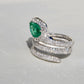 1.13 ct pear cut emerald and diamond snake ring