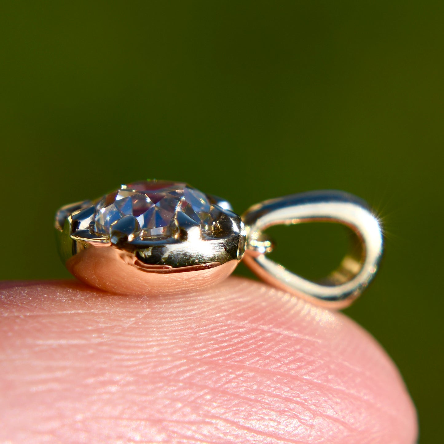 0.87 ct old mine cut diamond pendant