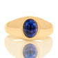 Vintage 1.75 ct sapphire cabochon band ring
