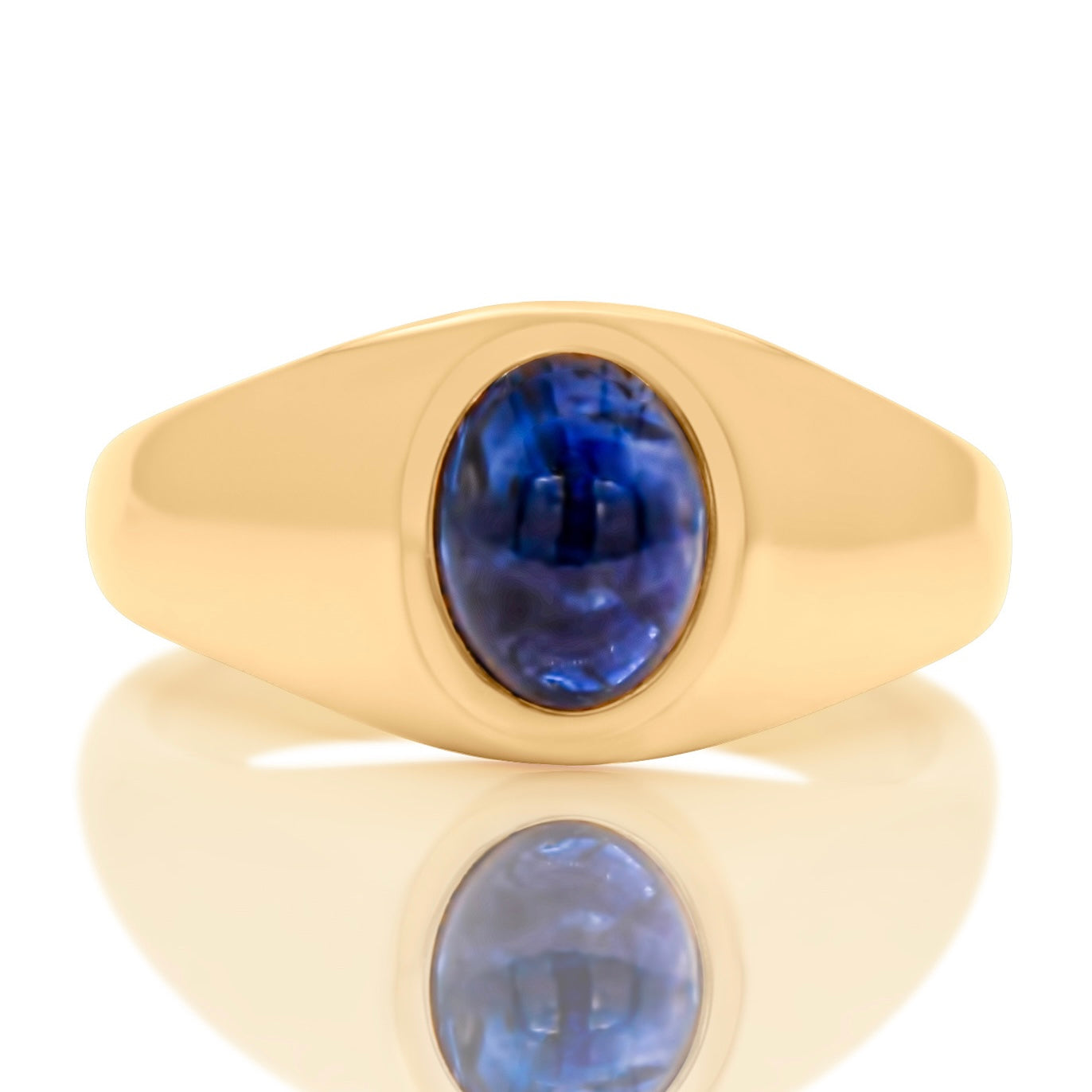Vintage 1.75 ct sapphire cabochon band ring