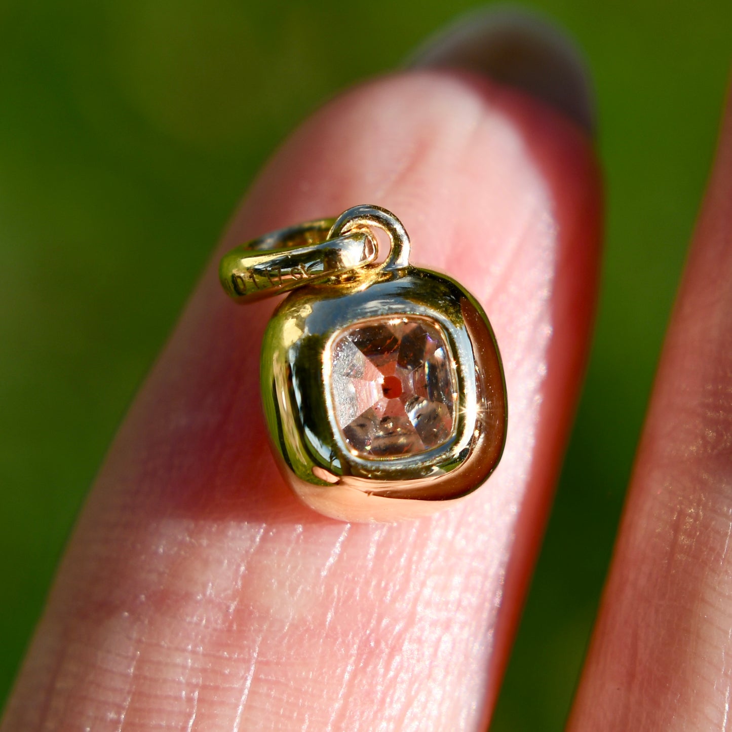 1.17 ct old mine cut diamond pendant