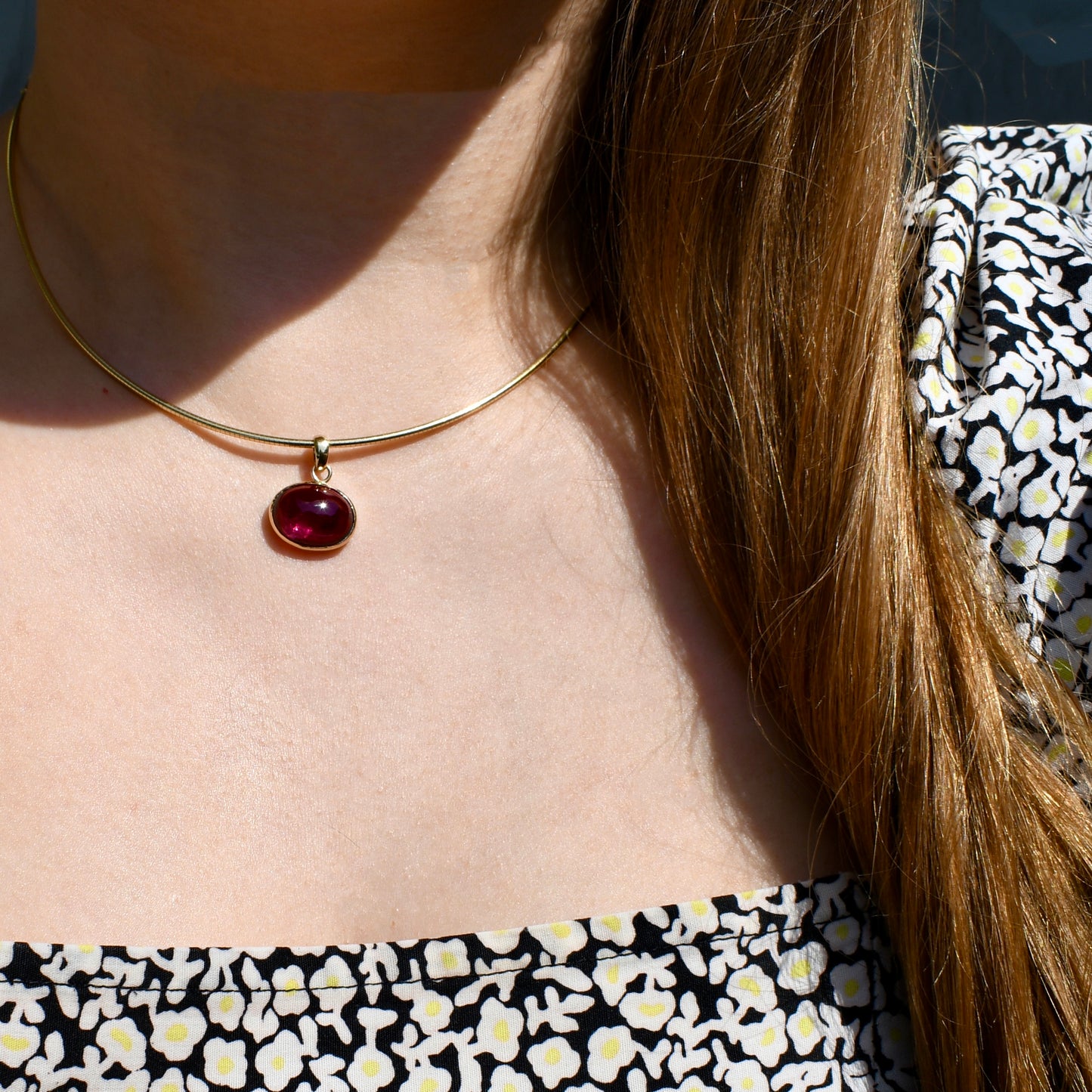 Tourmaline cabochon pendant