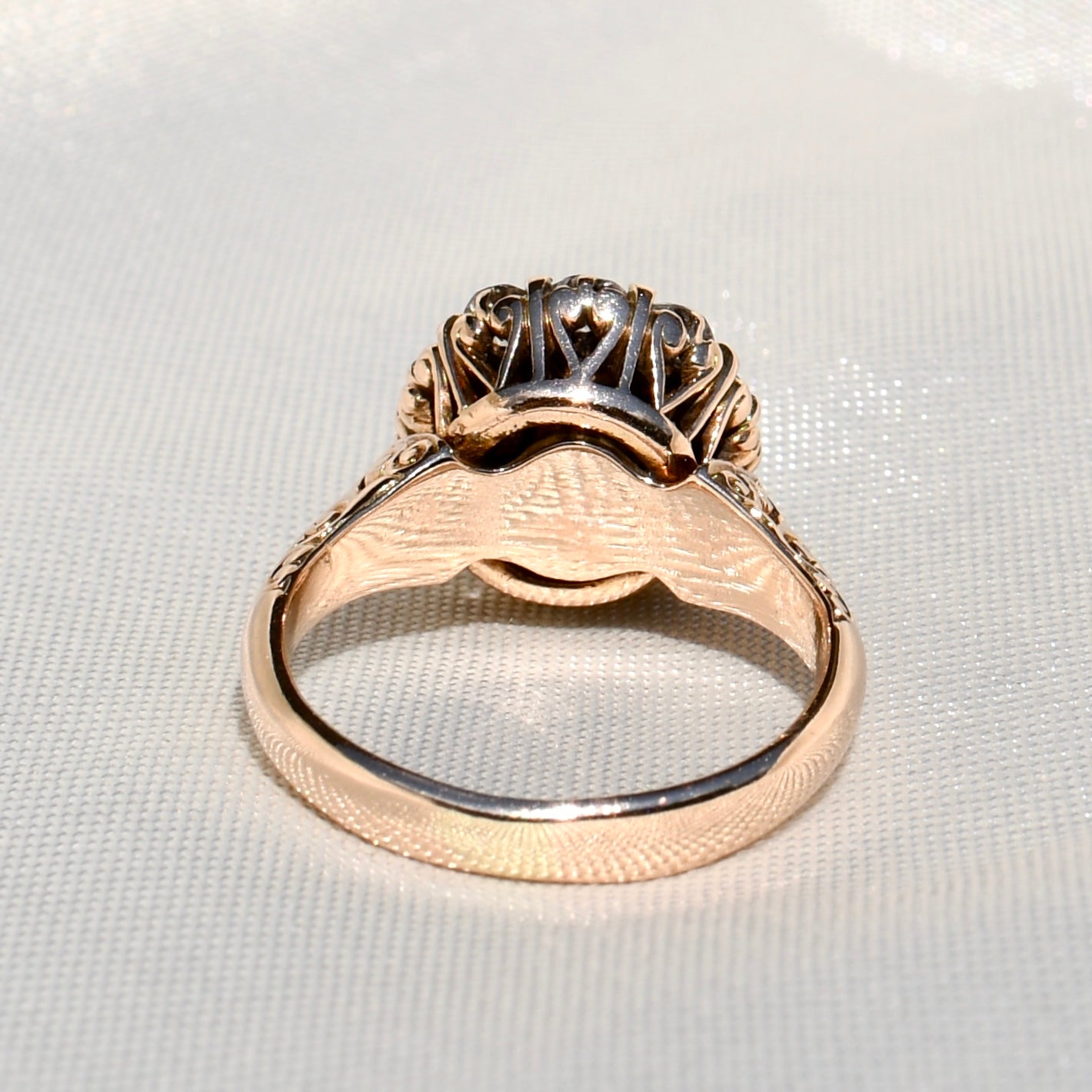 Antique natural pearl and 1.20 ct old mine cut diamond daisy ring
