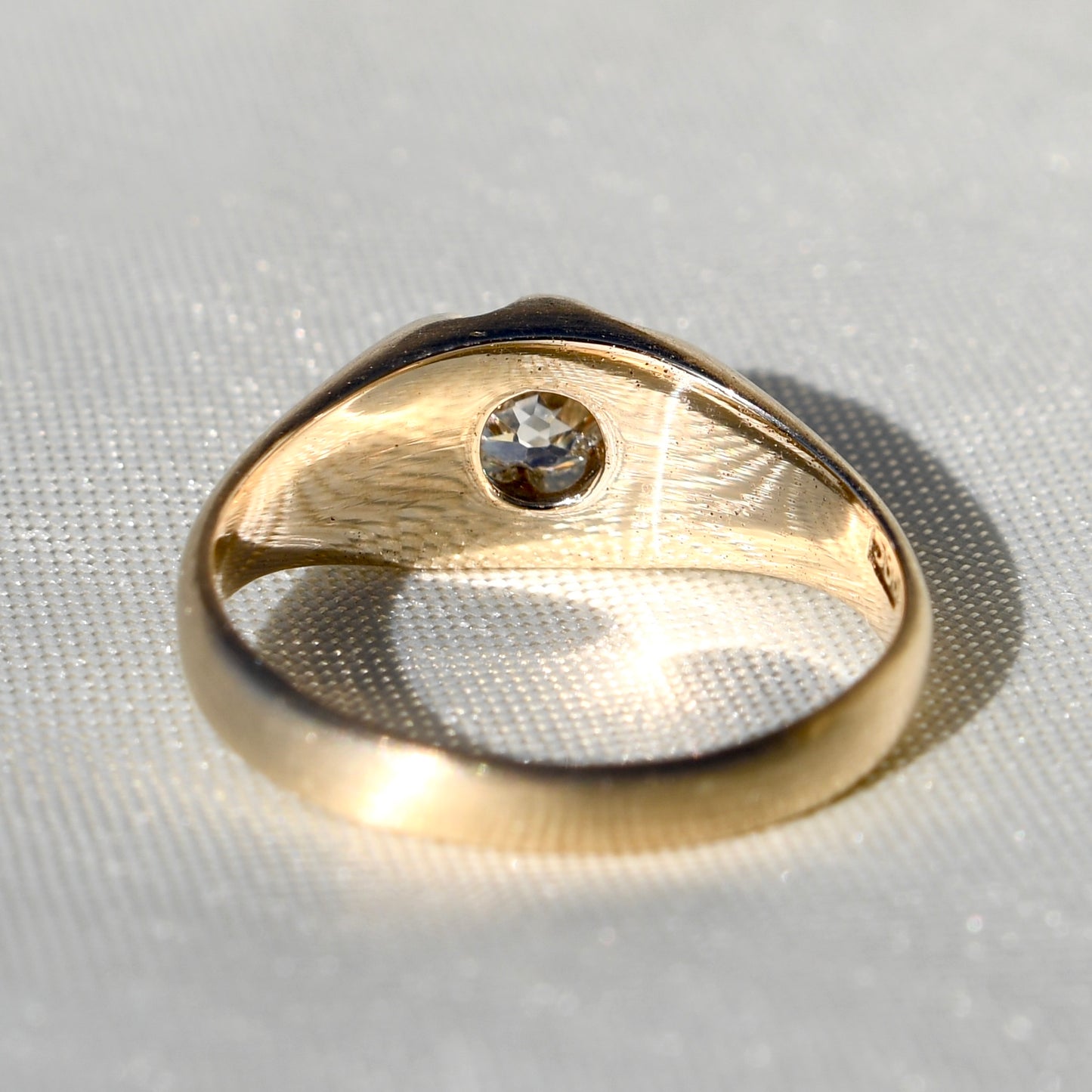 Antique 0.63 ct old mine cut diamond solitaire ring