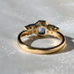 0.61 ct Ceylon sapphire and baguette cut diamond five stone ring