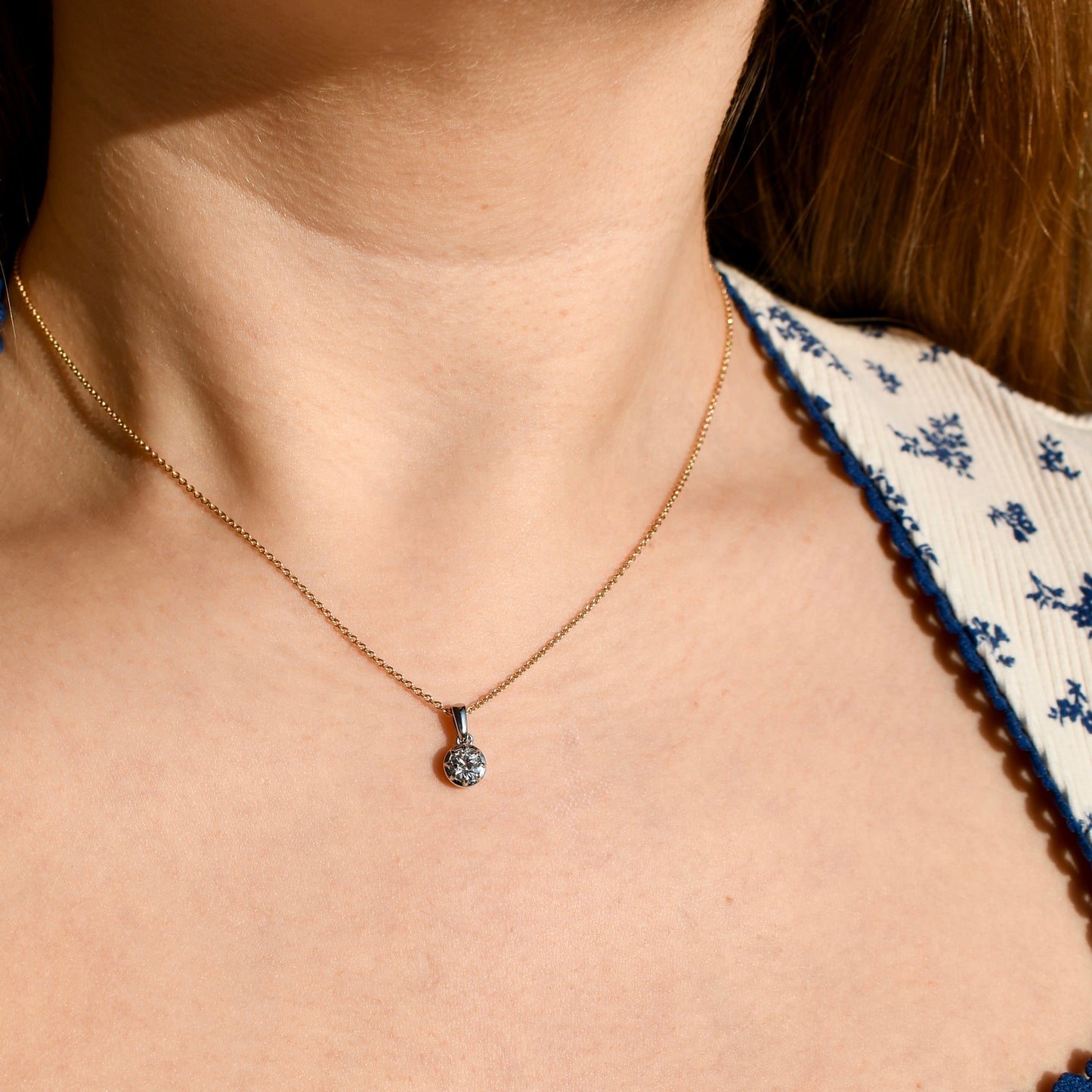 0.40 ct old European cut diamond pendant