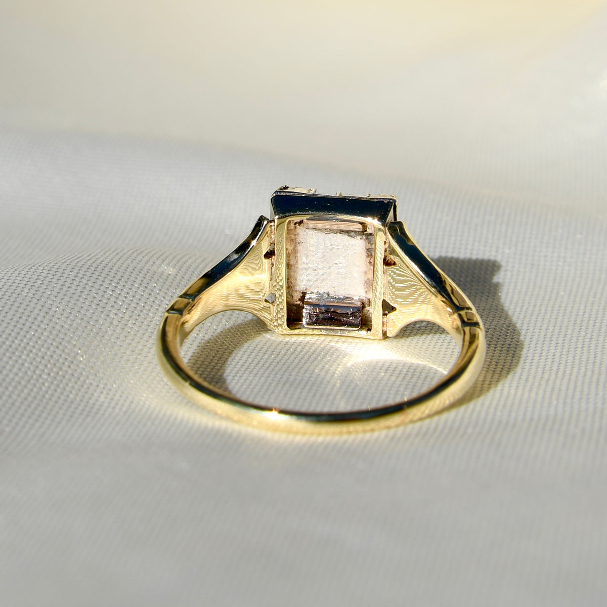 Antique Victorian citrine and seed pearl ring