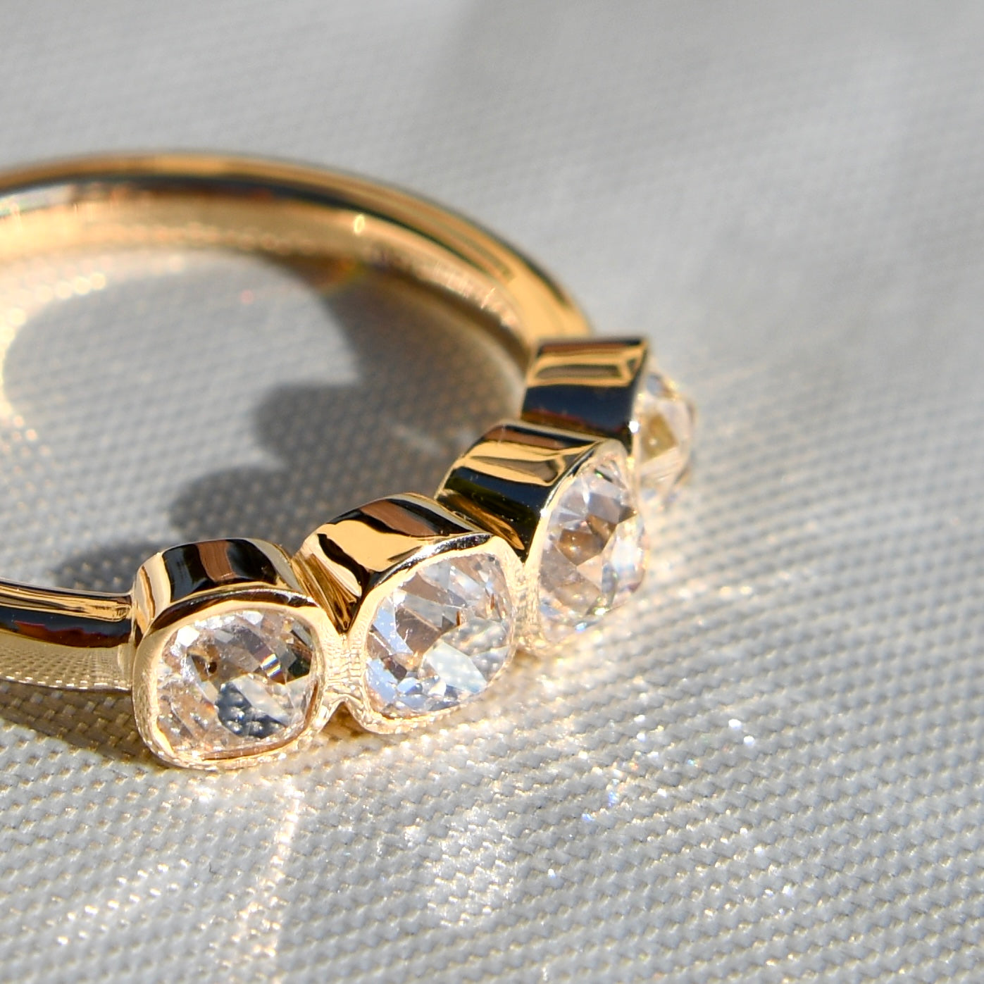 Installment 6/7 - 1.12 ct old mine cut diamond four stone ring