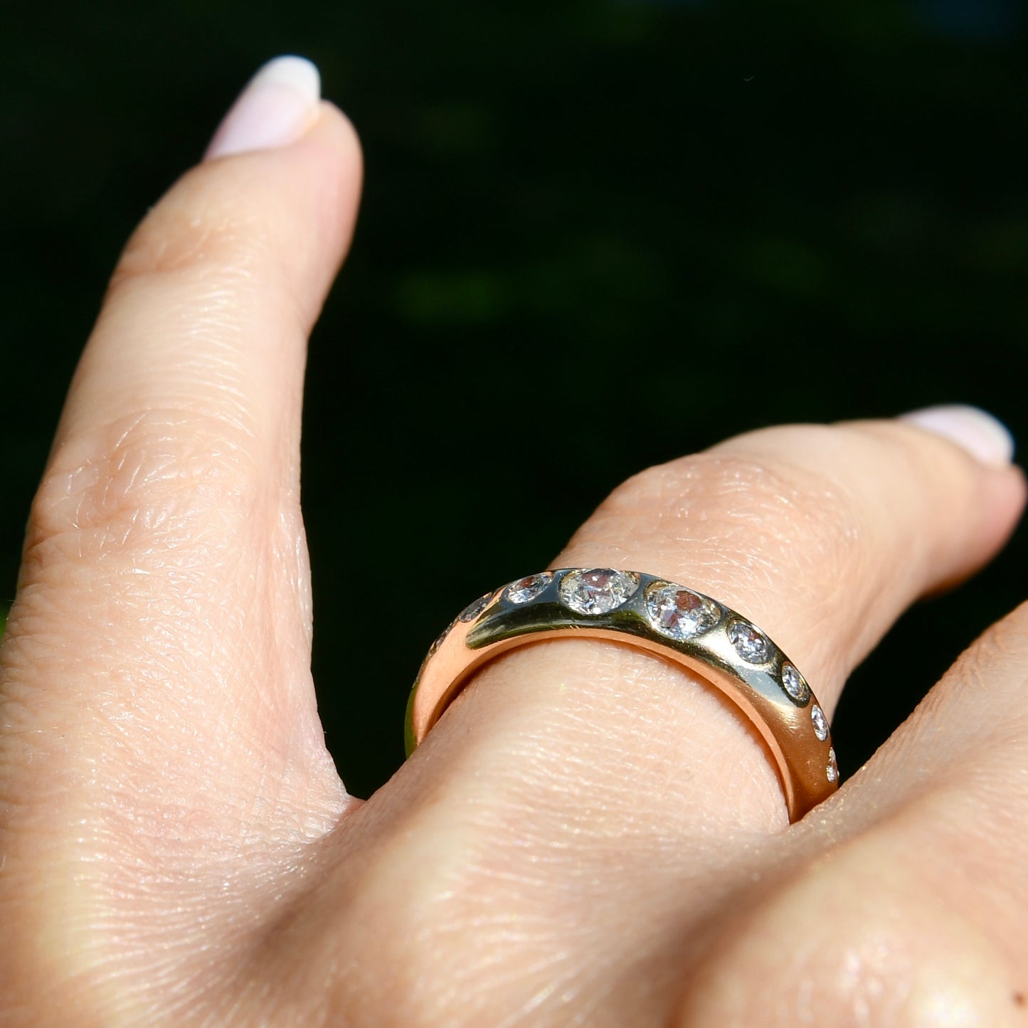 Installment 6/7 - Vintage 0.90 ct old European cut diamond band ring