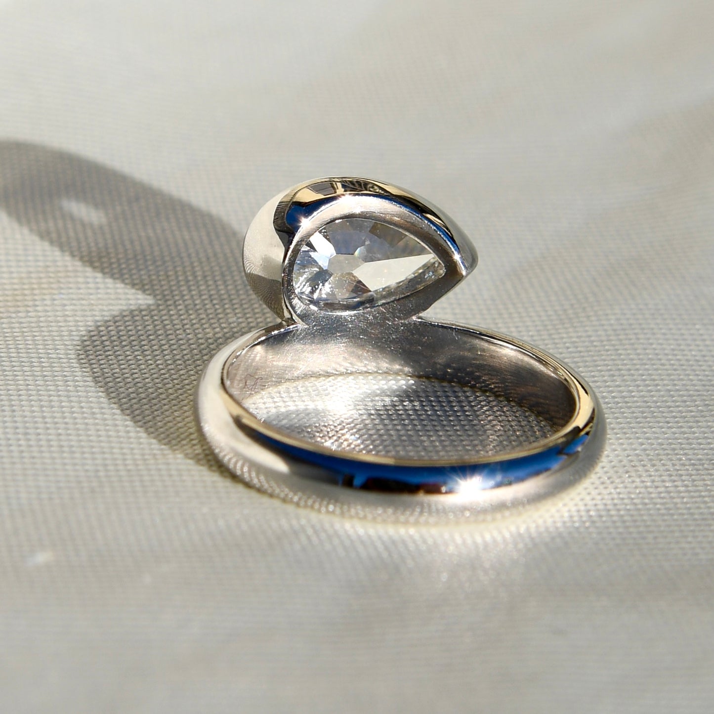 1.11 ct pear cut diamond solitaire ring