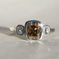 1.50 ct old mine cut diamond three stone ring