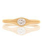 0.22 ct oval old mine cut diamond solitaire band ring