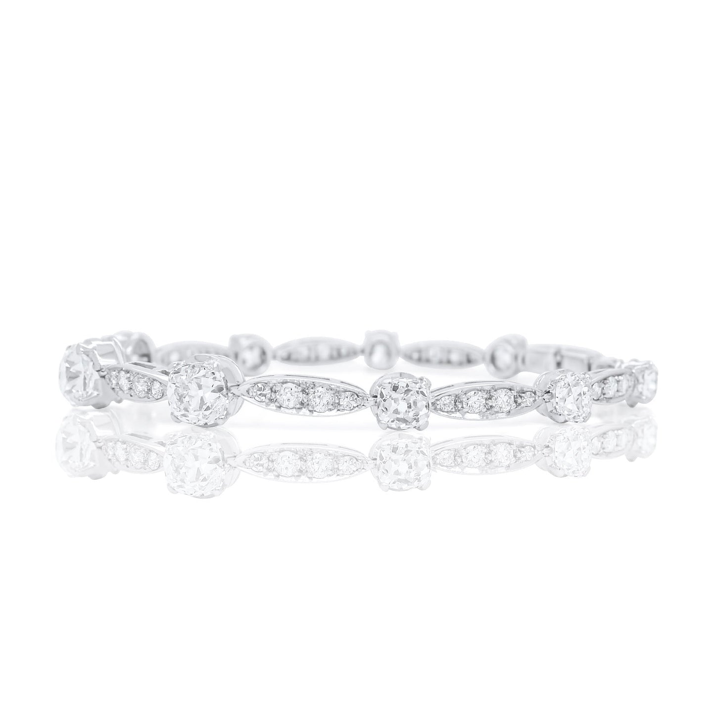 Antique 8.33 ct old mine cut diamond bracelet