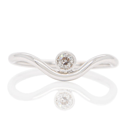 0.10 ct old European cut diamond wave ring