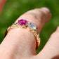 Burmese ruby and brilliant cut diamond Toi et Moi ring