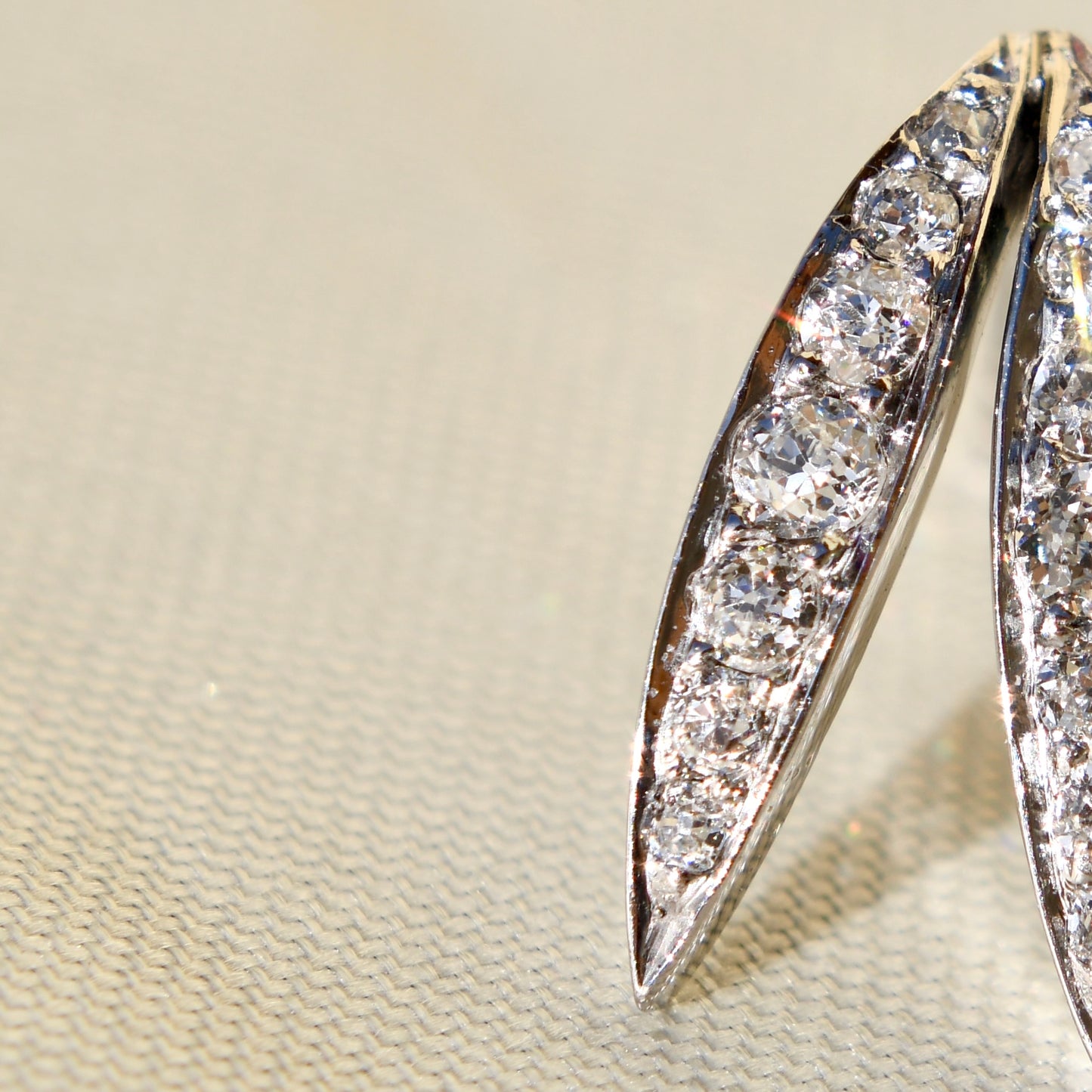 0.80 ct old European cut diamond stud earrings