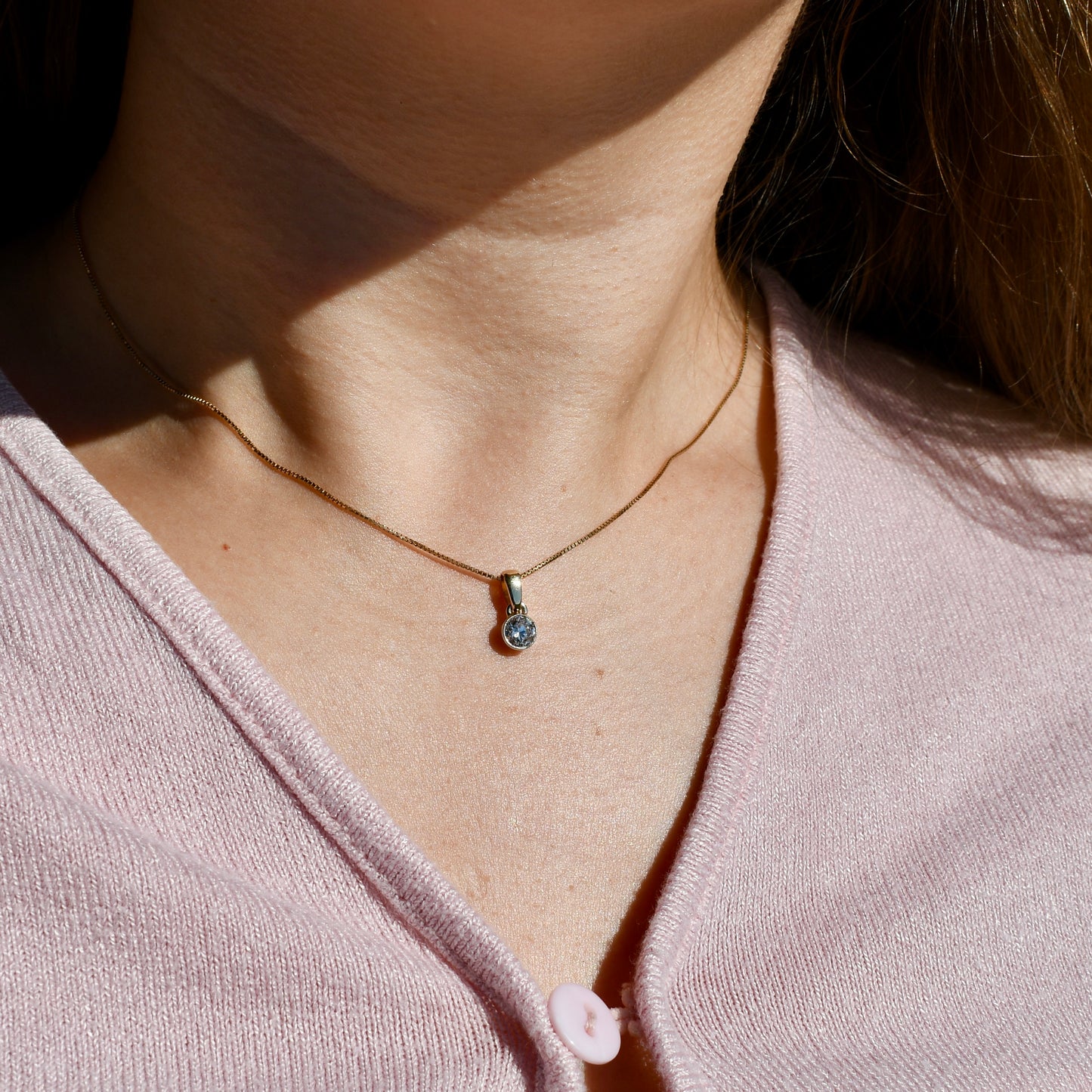 0.48 ct transitional cut diamond pendant