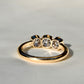 0.53 ct old mine cut diamond three stone ring