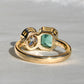 1.02 ct Colombian emerald and oval old mine cut diamond Toi et Moi ring