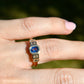 0.61 ct Ceylon sapphire and baguette cut diamond five stone ring