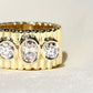 Vintage 1.22 ct elongated old mine and old European cut diamond band ring