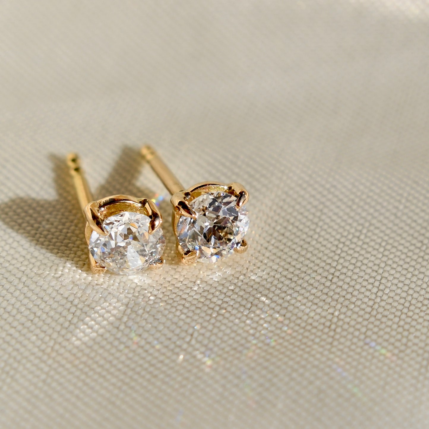 Installment 3/5 - 0.80ct old mine cut diamond studs