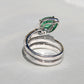 1.13 ct pear cut emerald and diamond snake ring