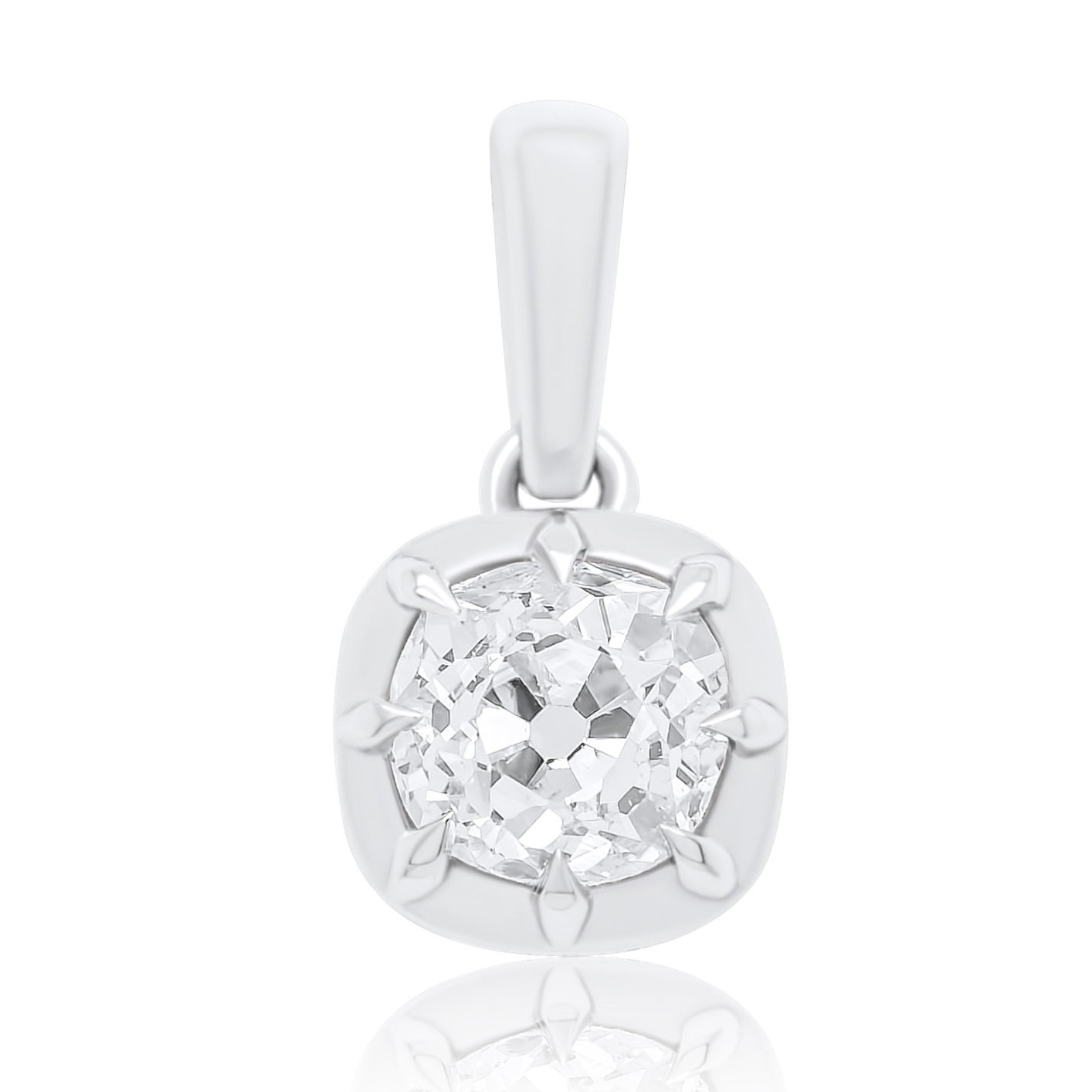 0.72 ct old mine cut diamond pendant