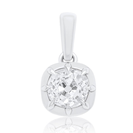 0.72 ct old mine cut diamond pendant