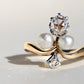 Antique 0.40 ct rose cut diamond and pearl tiara ring