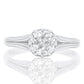 0.96 ct old mine cut diamond tulip solitaire ring