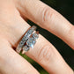 Antique 0.36 ct half hoop diamond band ring