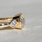 1.19 ct old mine and pear rose cut diamond three stone ring