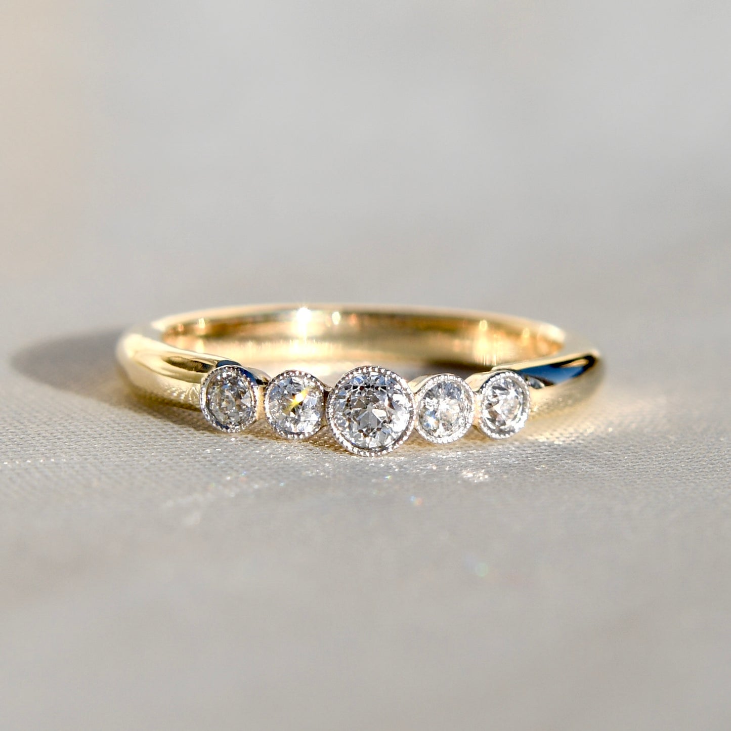 0.28 ct old European cut diamond band ring