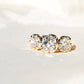 3.35 ct old mine cut diamond three stone ring