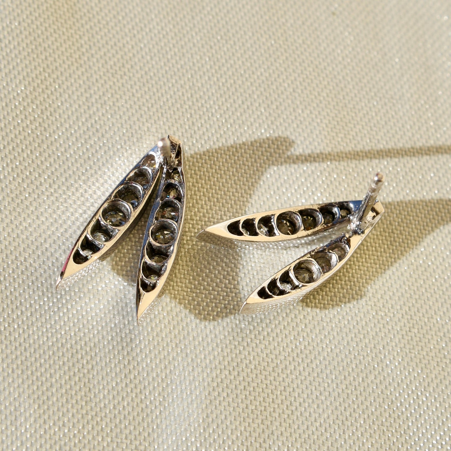 0.80 ct old European cut diamond stud earrings