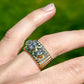 Vintage 1.22 ct elongated old mine and old European cut diamond band ring