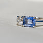 0.93 ct Ceylon sapphire and old mine cut diamond toi et moi ring