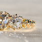 1.62 ct old mine and old European cut diamond three stone ring