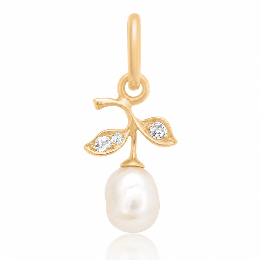 Natural saltwater baroque pearl and rose cut diamond pendant