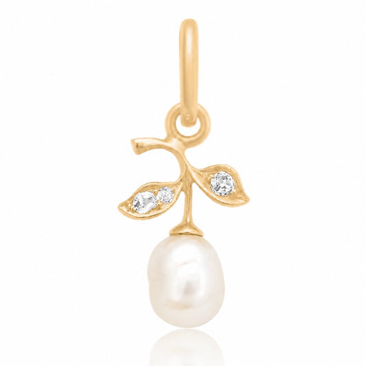 Natural saltwater baroque pearl and rose cut diamond pendant