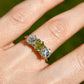 2.66 ct old mine cut diamond three stone ring