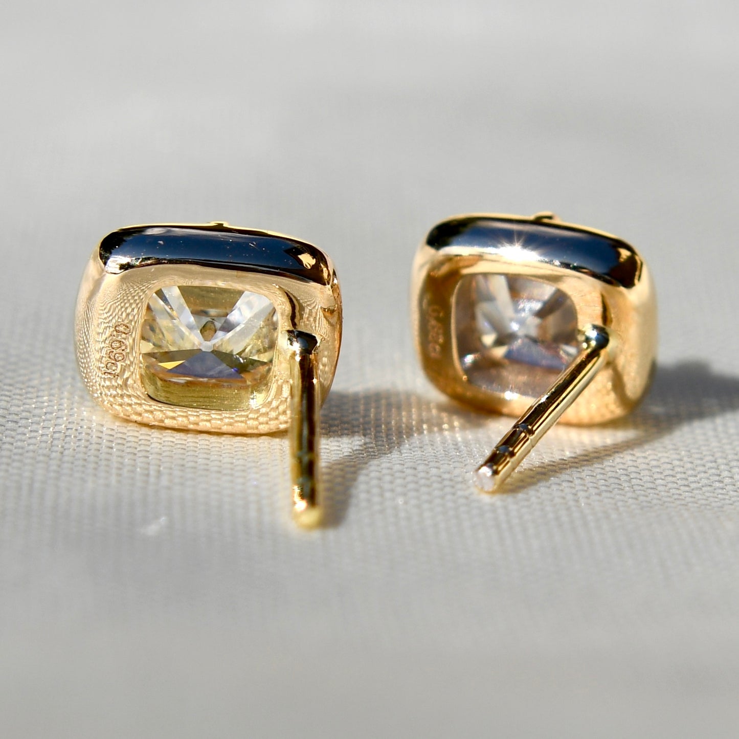 1.37 ct old mine cut diamond studs