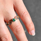 0.40ct rose cut diamond and emerald five stone ring