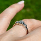 0.70 ct old mine cut diamond three stone ring