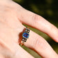 0.61 ct Ceylon sapphire and baguette cut diamond five stone ring